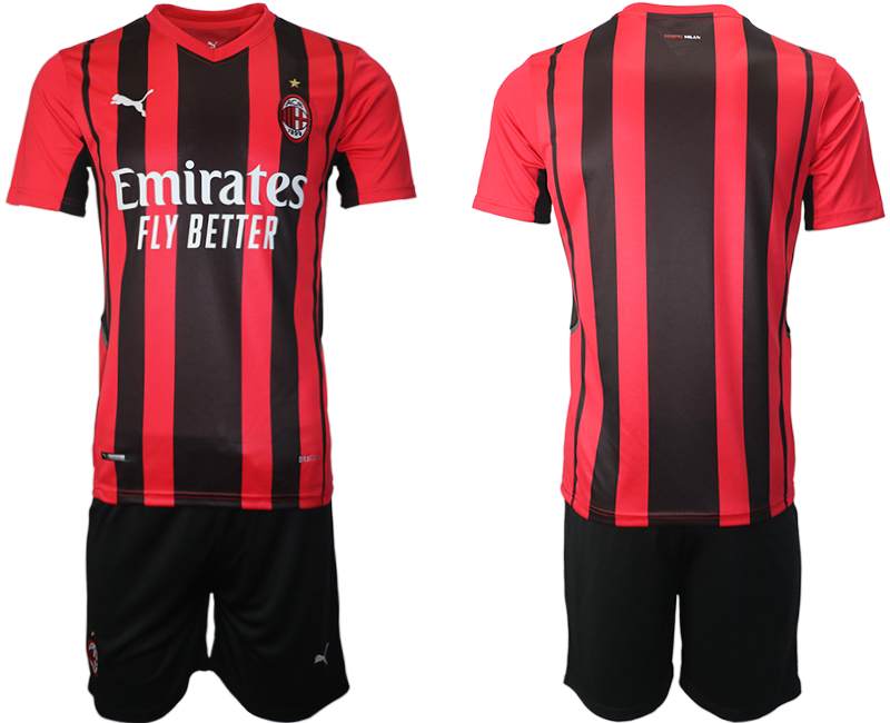 Men 2021-2022 Club AC Milan home red blank Soccer Jersey->ac milan jersey->Soccer Club Jersey